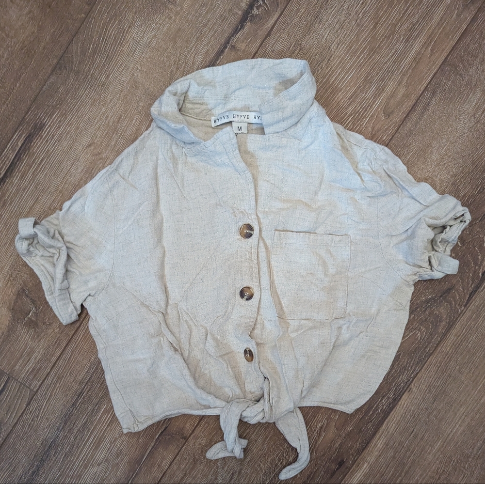 4/$12 Cropped Buttoned Shirt